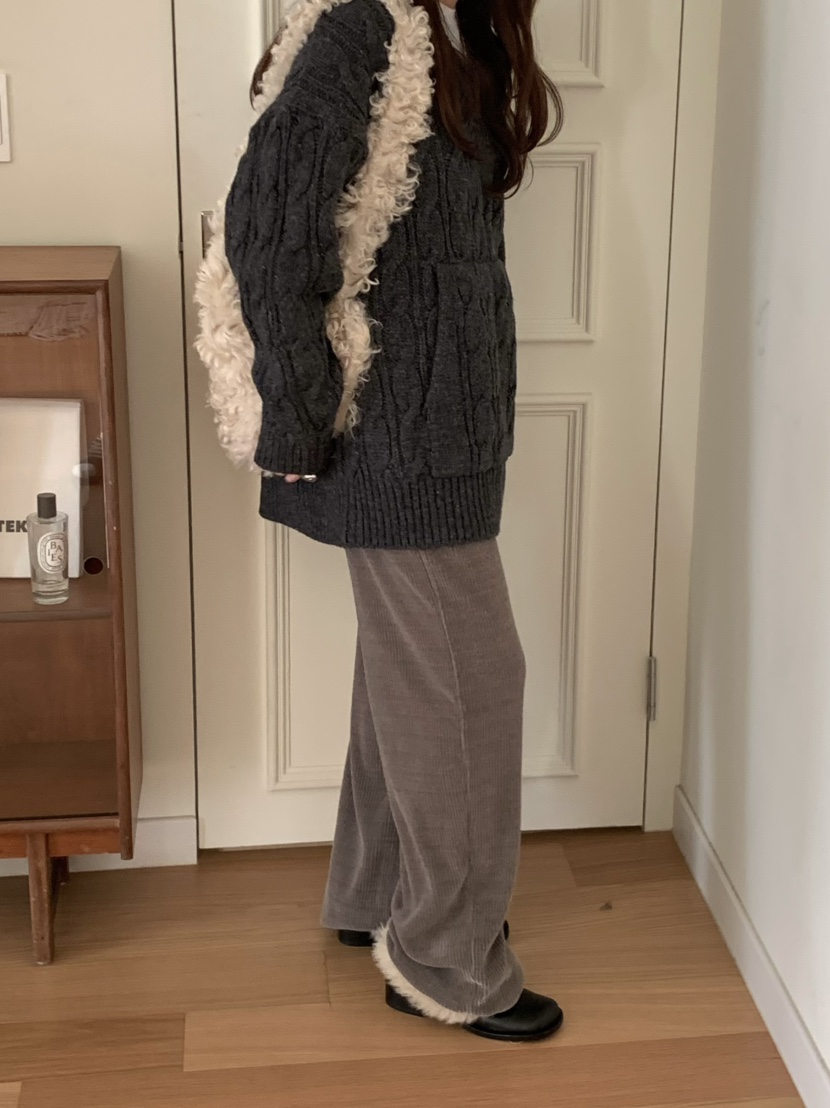 PEBBLE東大門㊣實拍女士新款推薦熱賣時尚職業休閑褲天鵝絨PEBBLE/LAYER休閑褲