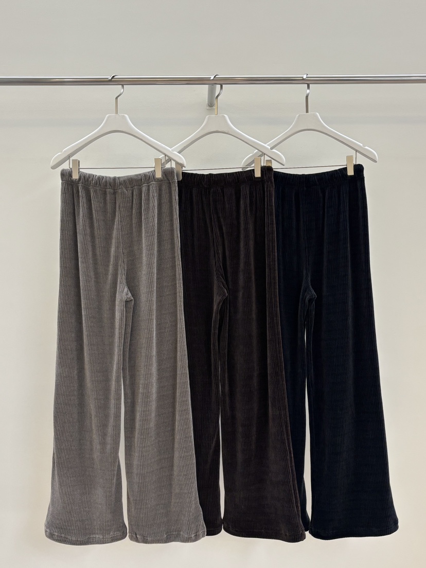 PEBBLE東大門㊣實拍女士新款推薦熱賣時尚職業休閑褲天鵝絨PEBBLE/LAYER休閑褲