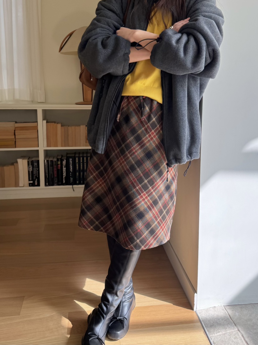 PEBBLE東大門㊣代購女裝新品人氣25秋冬職業時尚半身裙中短裙PEBBLE/LAYER半身裙/中短裙