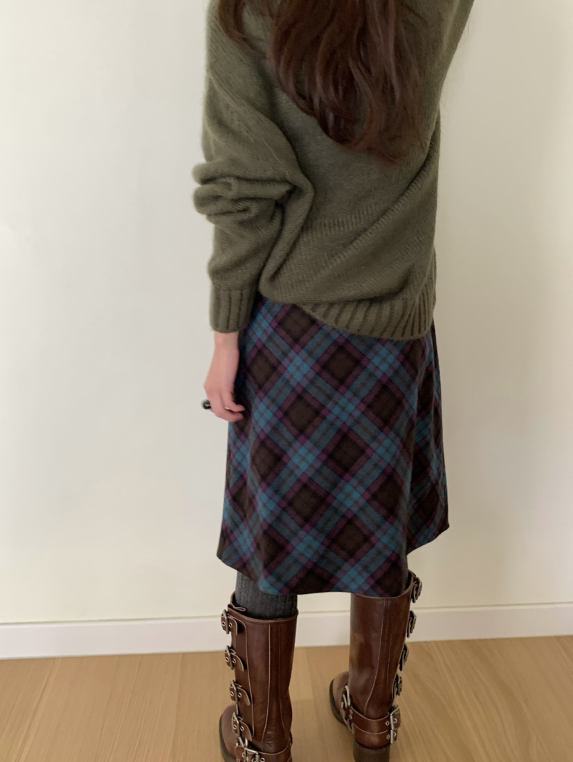 PEBBLE東大門㊣代購女裝新品人氣25秋冬職業時尚半身裙中短裙PEBBLE/LAYER半身裙/中短裙