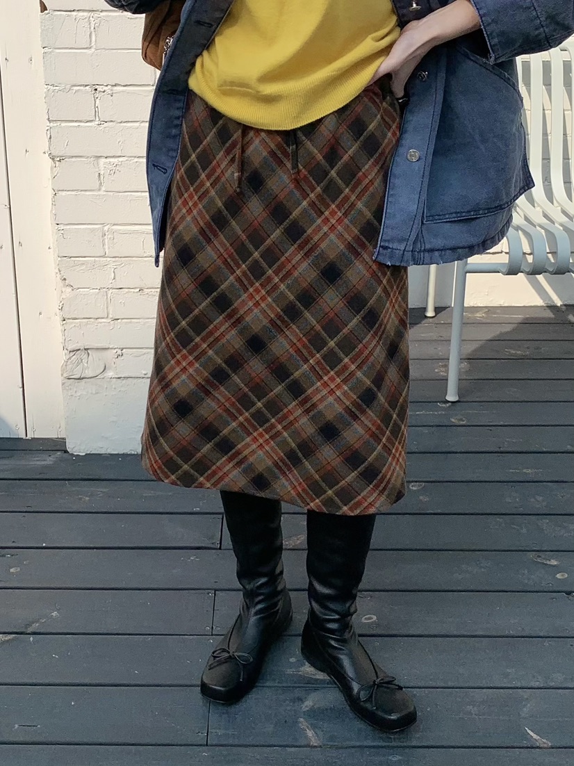 PEBBLE東大門㊣代購女裝新品人氣25秋冬職業時尚半身裙中短裙PEBBLE/LAYER半身裙/中短裙