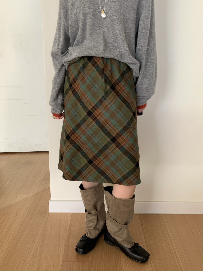 PEBBLE東大門㊣代購女裝新品人氣25秋冬職業時尚半身裙中短裙PEBBLE/LAYER半身裙/中短裙