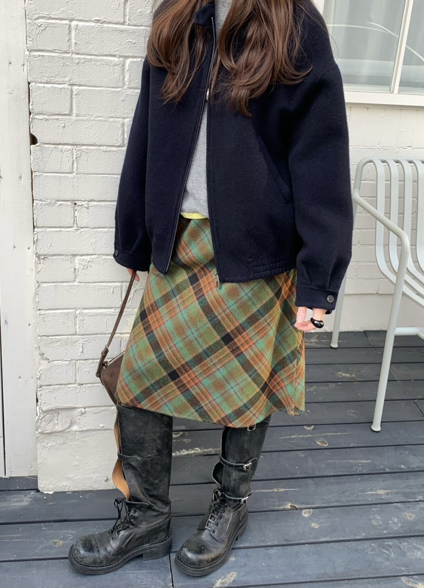 PEBBLE東大門㊣代購女裝新品人氣25秋冬職業時尚半身裙中短裙PEBBLE/LAYER半身裙/中短裙