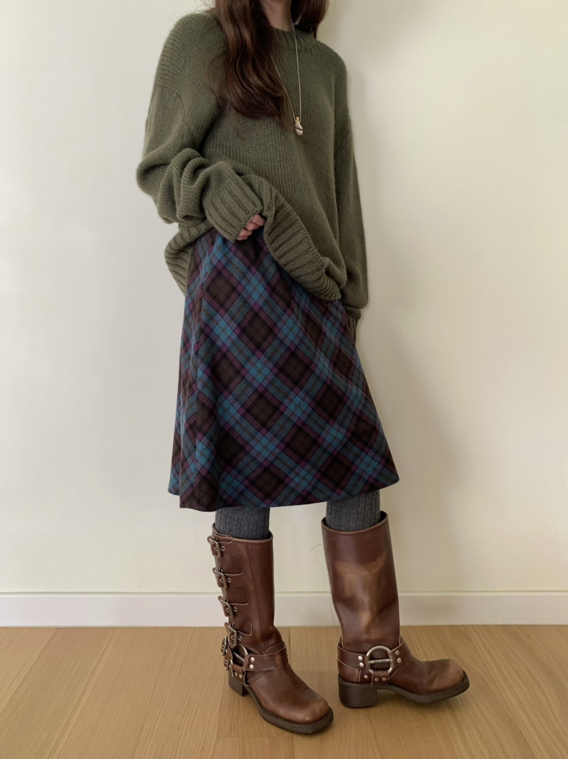 PEBBLE東大門㊣代購女裝新品人氣25秋冬職業時尚半身裙中短裙PEBBLE/LAYER半身裙/中短裙