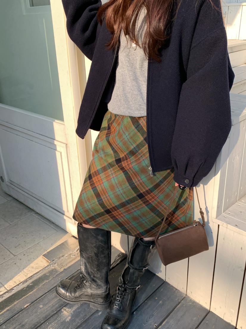 PEBBLE東大門㊣代購女裝新品人氣25秋冬職業時尚半身裙中短裙PEBBLE/LAYER半身裙/中短裙