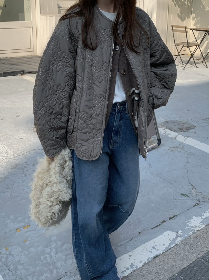 PEBBLE韓國直郵㊣女士新款熱賣真品推薦時尚25秋冬夾克刺繡絎縫PEBBLE/LAYER夾克