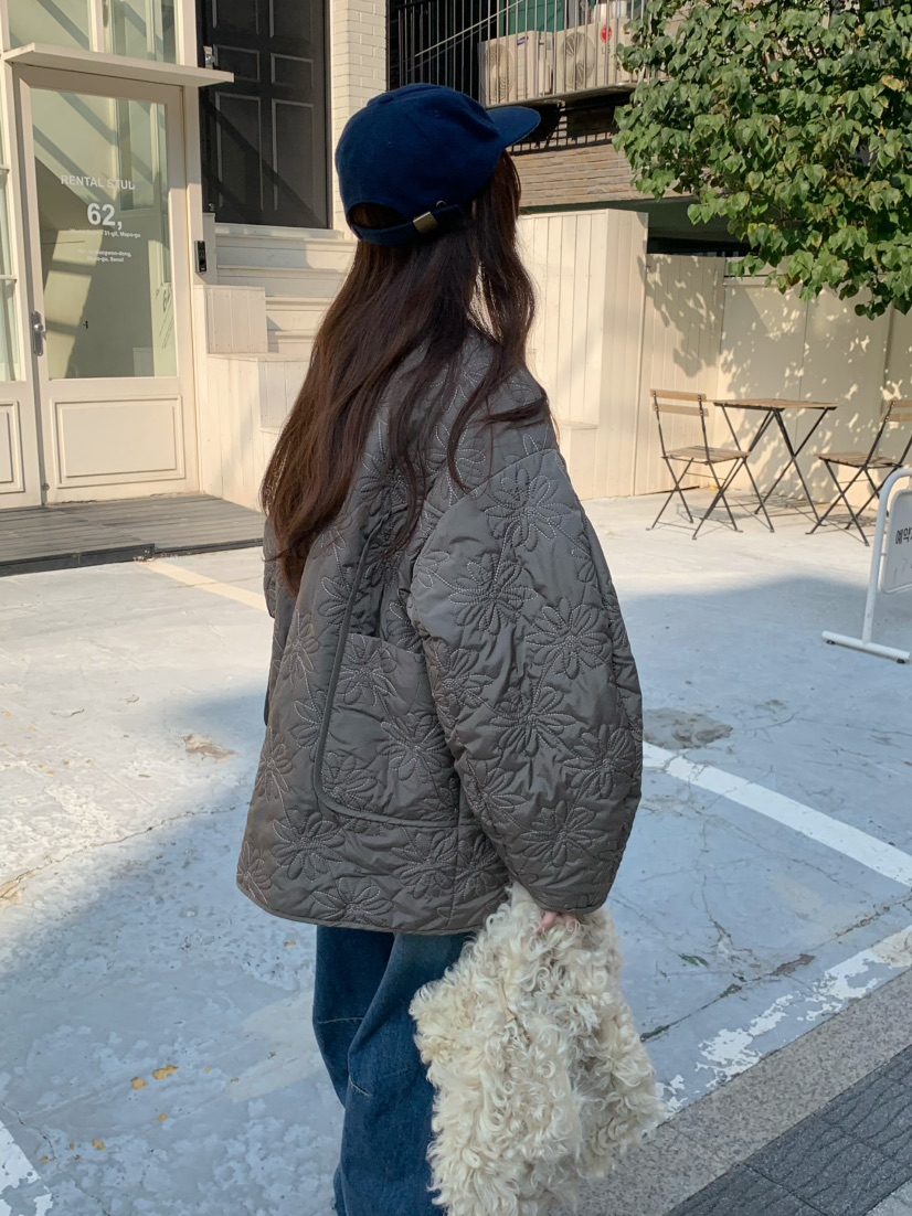 PEBBLE韓國直郵㊣女士新款熱賣真品推薦時尚25秋冬夾克刺繡絎縫PEBBLE/LAYER夾克