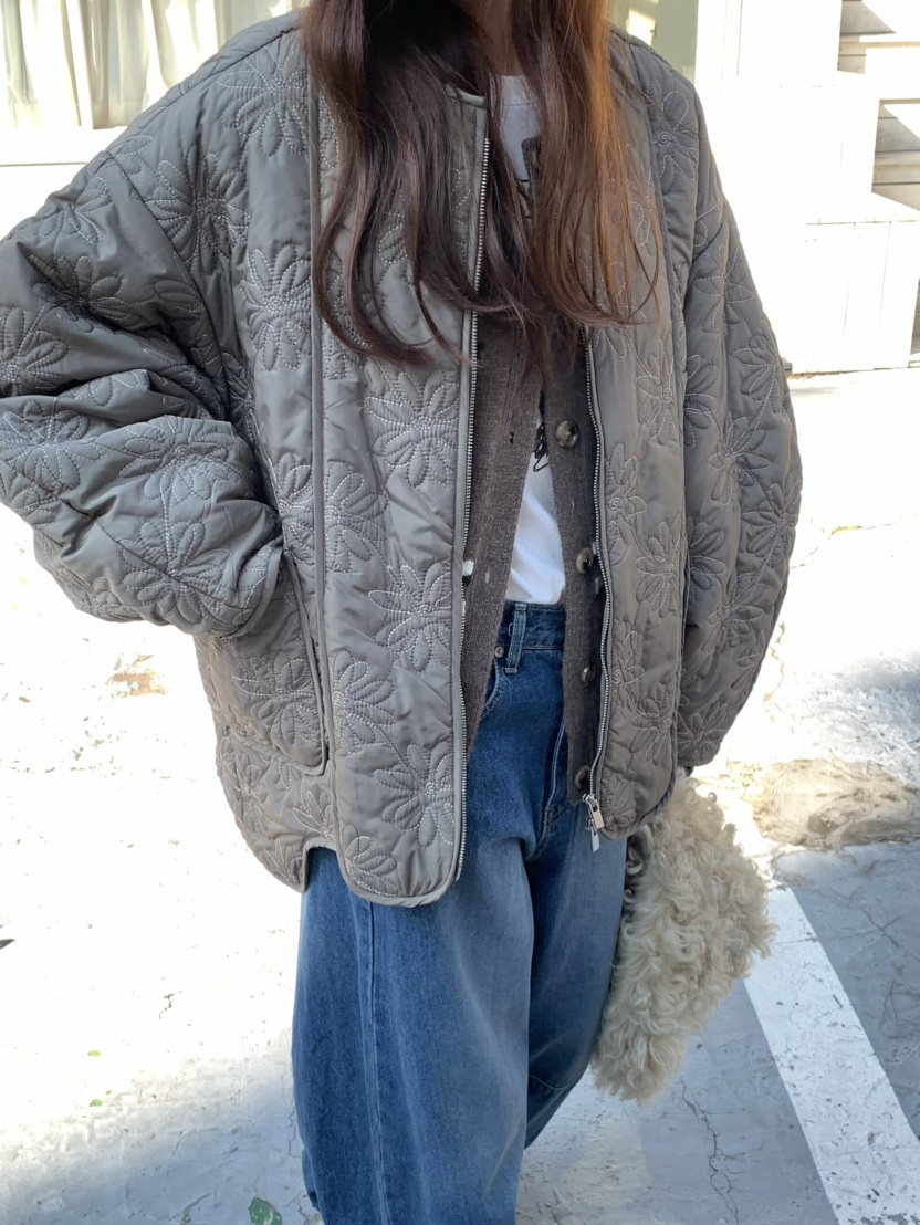 PEBBLE韓國直郵㊣女士新款熱賣真品推薦時尚25秋冬夾克刺繡絎縫PEBBLE/LAYER夾克