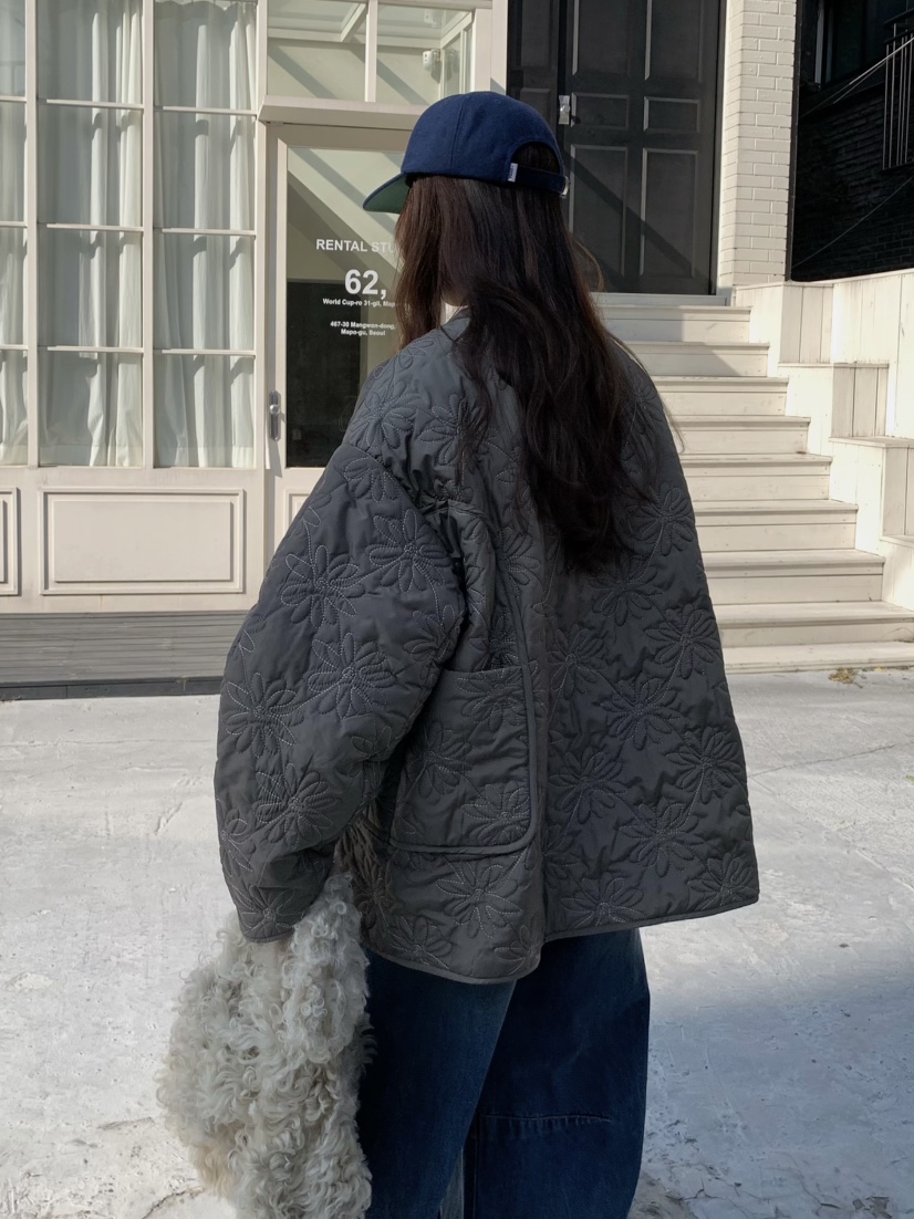 PEBBLE韓國直郵㊣女士新款熱賣真品推薦時尚25秋冬夾克刺繡絎縫PEBBLE/LAYER夾克