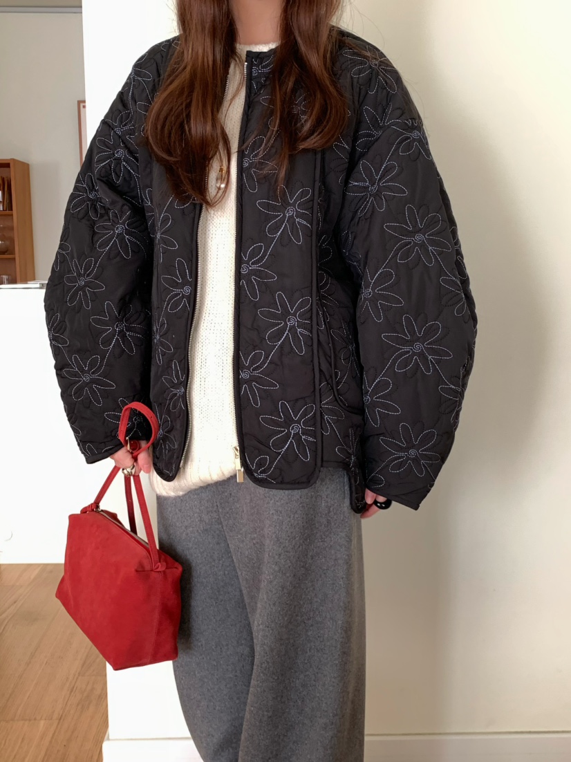 PEBBLE韓國直郵㊣女士新款熱賣真品推薦時尚25秋冬夾克刺繡絎縫PEBBLE/LAYER夾克