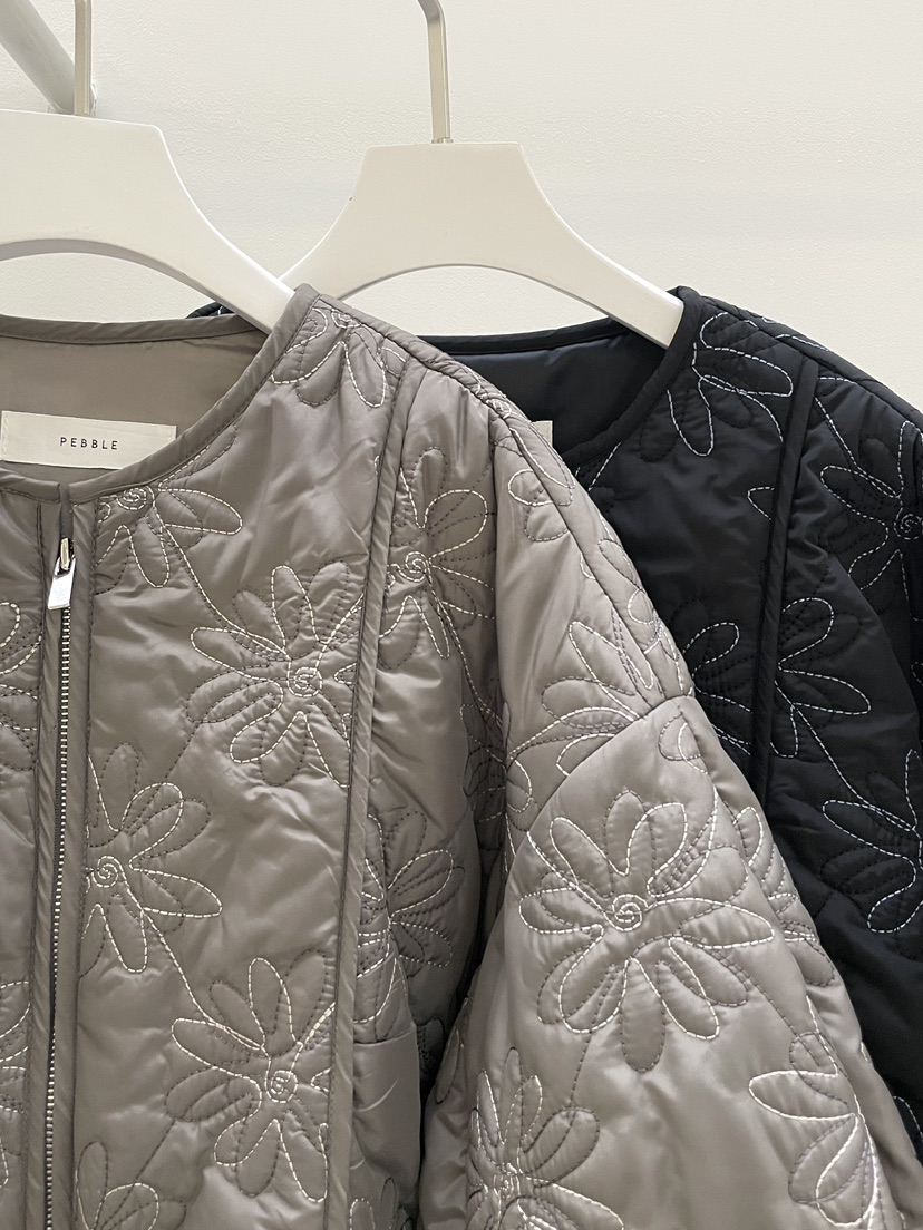 PEBBLE韓國直郵㊣女士新款熱賣真品推薦時尚25秋冬夾克刺繡絎縫PEBBLE/LAYER夾克