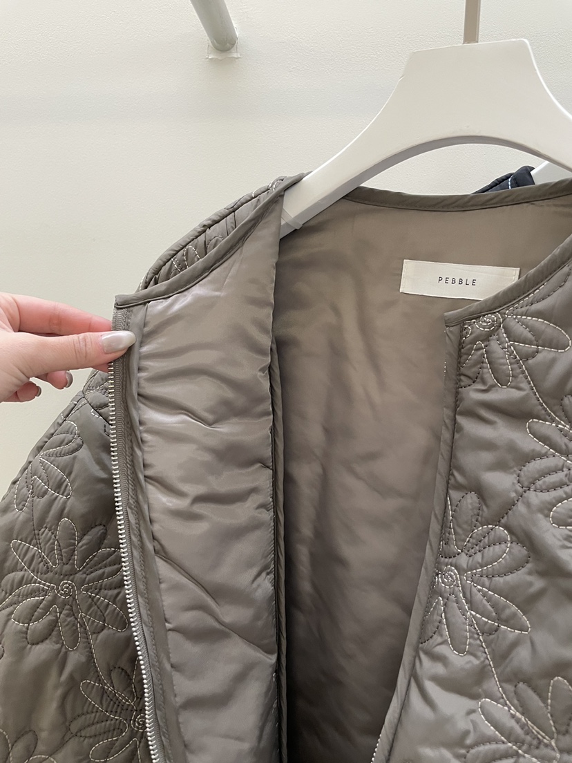 PEBBLE韓國直郵㊣女士新款熱賣真品推薦時尚25秋冬夾克刺繡絎縫PEBBLE/LAYER夾克