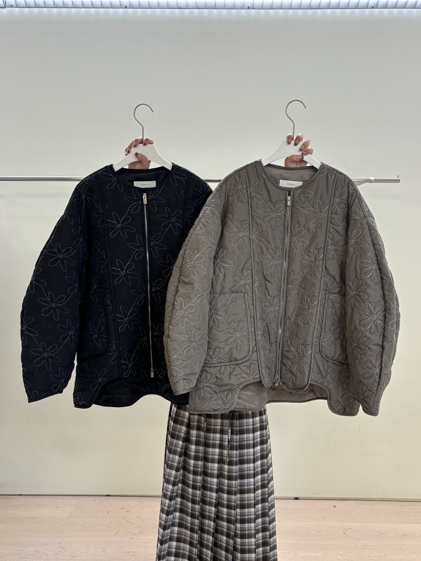 PEBBLE韓國直郵㊣女士新款熱賣真品推薦時尚25秋冬夾克刺繡絎縫PEBBLE/LAYER夾克