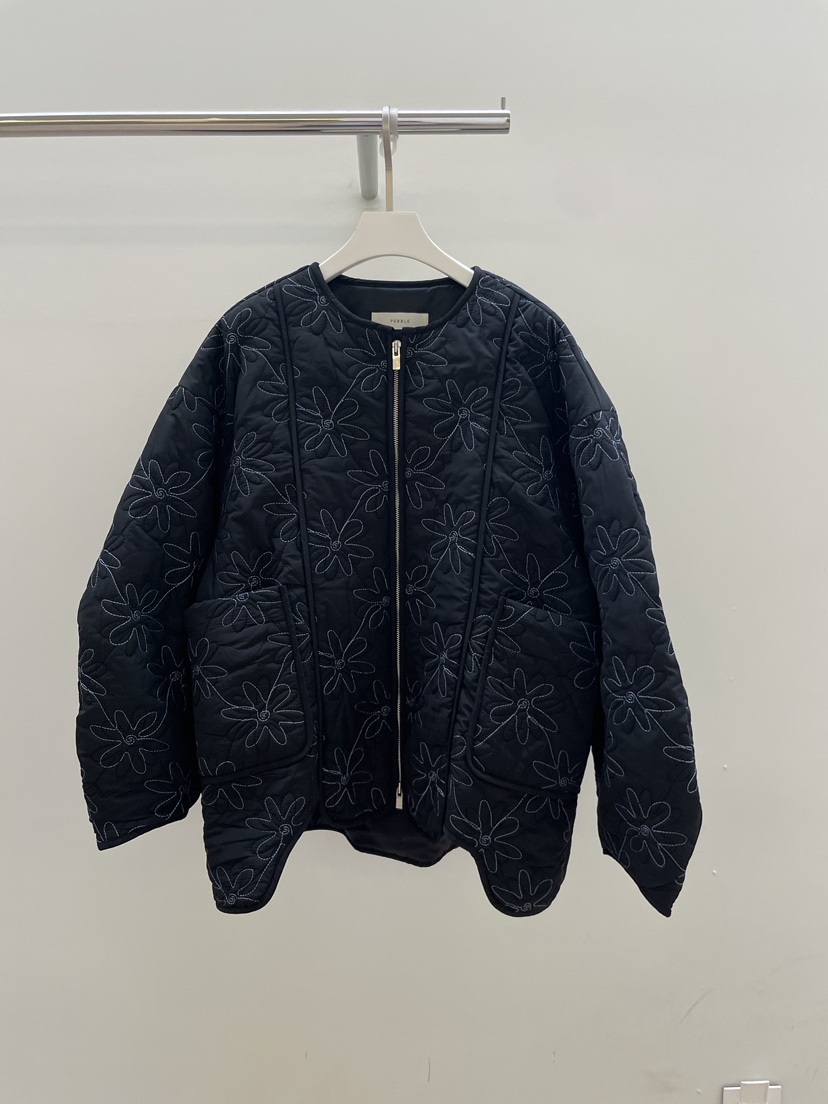 PEBBLE韓國直郵㊣女士新款熱賣真品推薦時尚25秋冬夾克刺繡絎縫PEBBLE/LAYER夾克圖色2