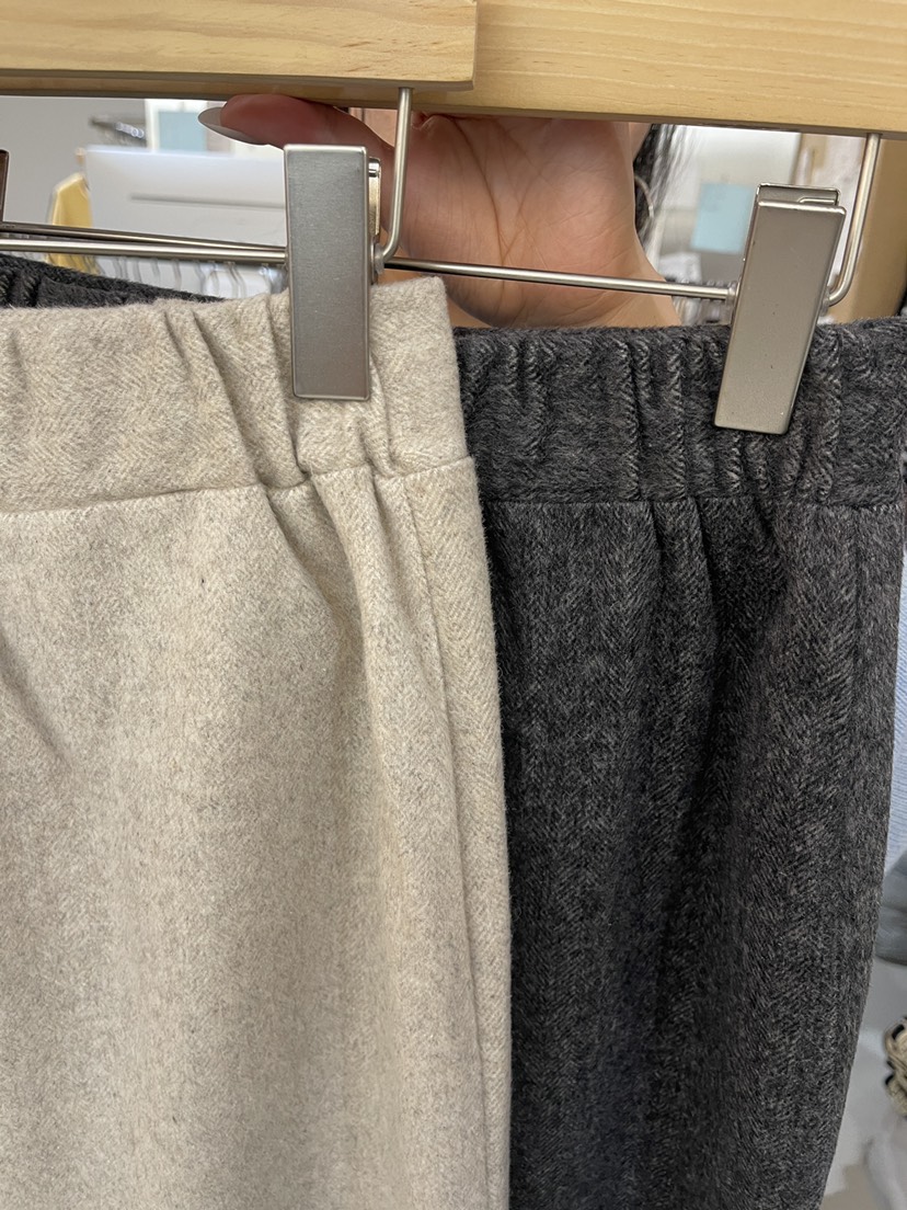 BOUND.A東大門㊣代購女士新款時尚熱賣休閑長裙羊毛人字紋BOUND.A長裙