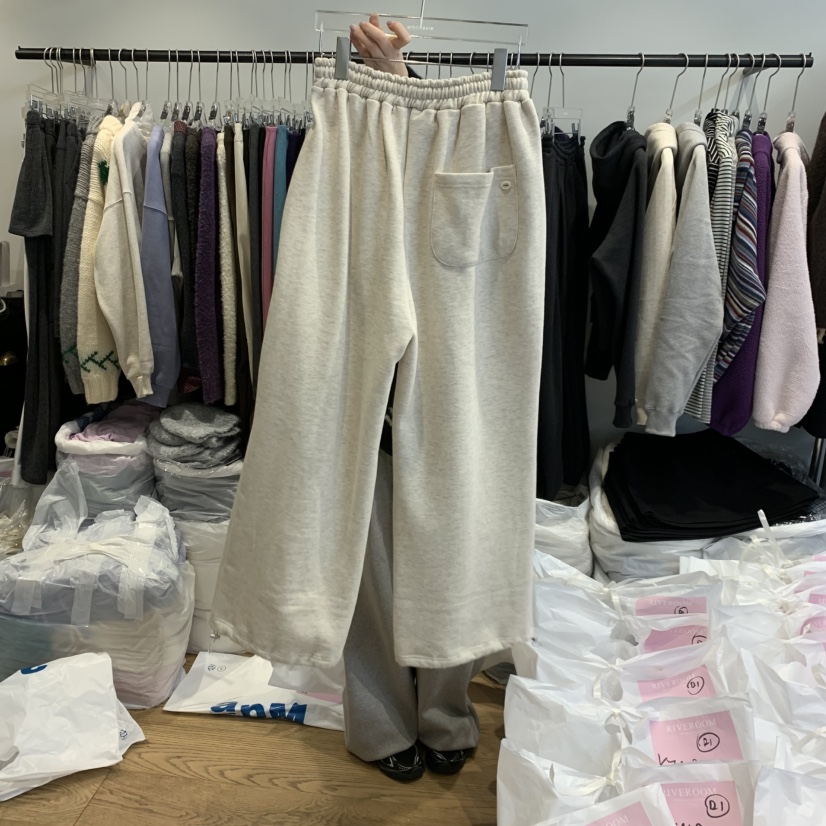 RIVEROOM韓國代購㊣女裝新款熱賣人氣真品職業時尚休閑褲加絨RIVEROOM休閑褲