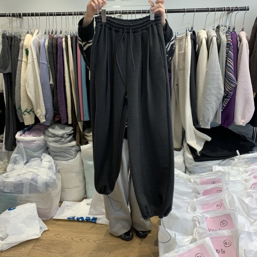 RIVEROOM韓國代購㊣女裝新款熱賣人氣真品職業時尚休閑褲加絨RIVEROOM休閑褲圖色2