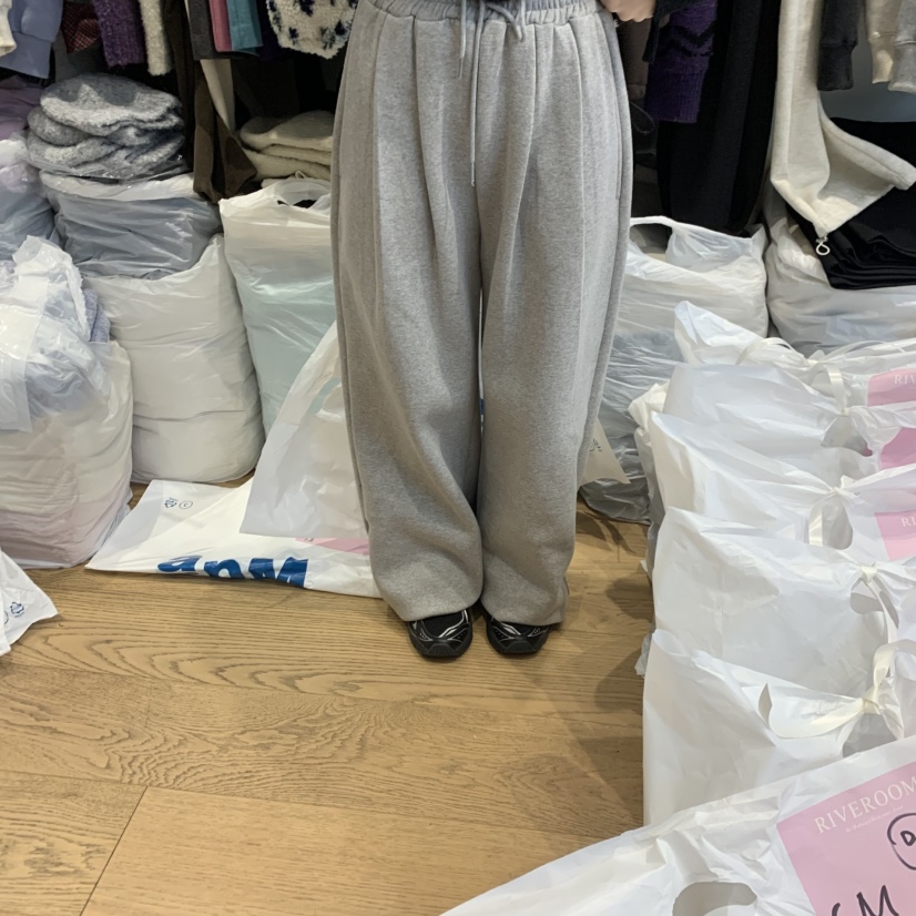 RIVEROOM韓國代購㊣女裝新款熱賣人氣真品職業時尚休閑褲加絨RIVEROOM休閑褲圖色3