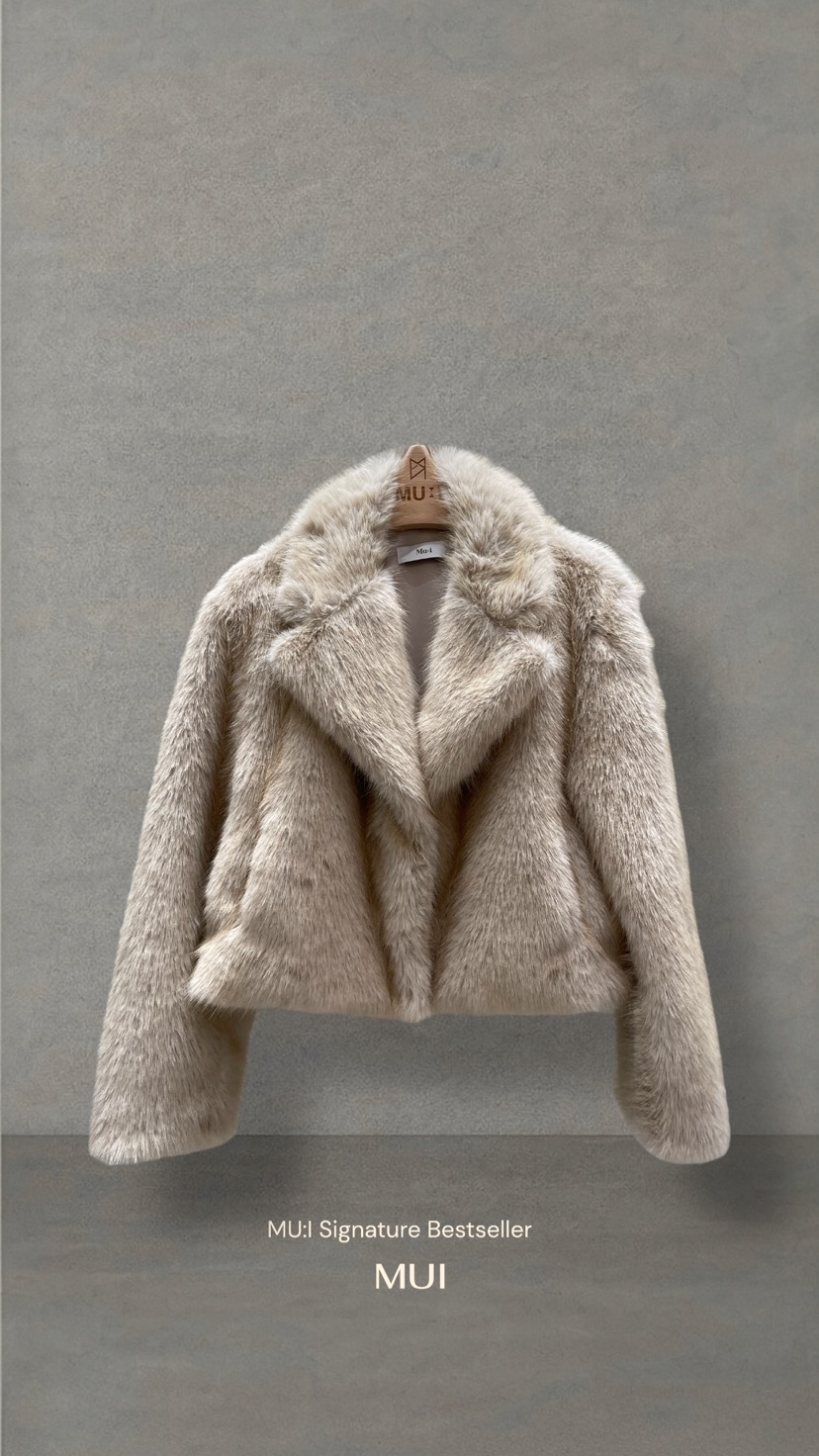 THE MUI韓國直郵㊣女裝新款推薦25秋冬職業時尚休閑夾克皮草THE MUI夾克圖色1