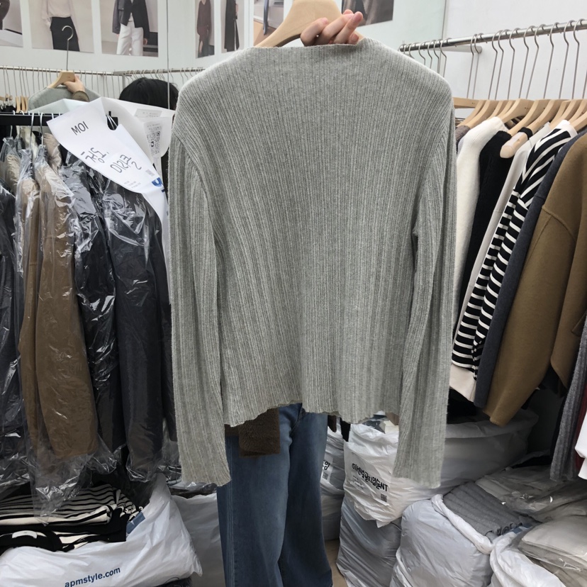 MOI-A韓國代購㊣女士新款25秋冬休閑時尚職業真品針織衫高領MOI-A針織衫