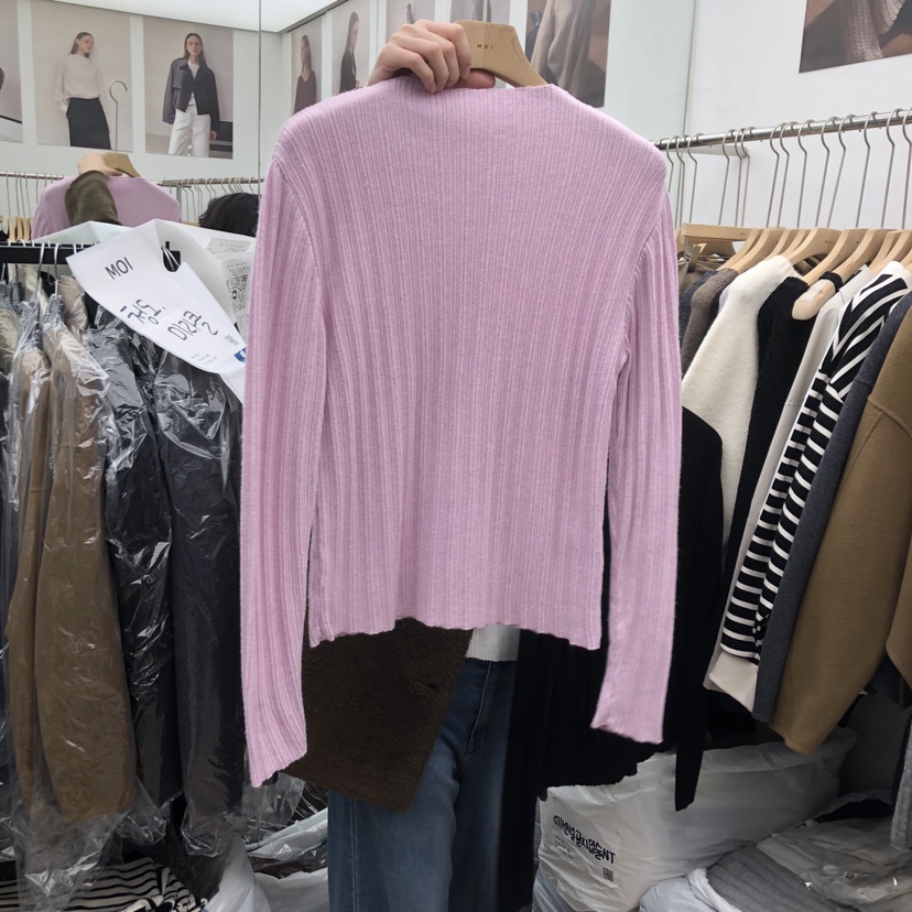 MOI-A韓國代購㊣女士新款25秋冬休閑時尚職業真品針織衫高領MOI-A針織衫圖色2