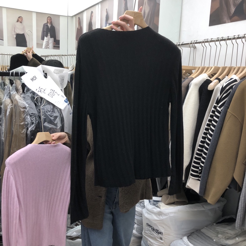 MOI-A韓國代購㊣女士新款25秋冬休閑時尚職業真品針織衫高領MOI-A針織衫圖色3