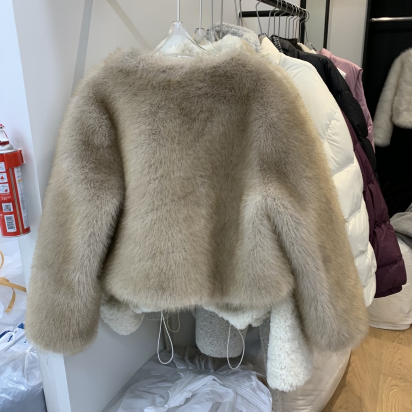 RIVEROOM東大門㊣直郵女士新品休閑推薦時尚真品短款大衣狐貍RIVEROOM短款大衣