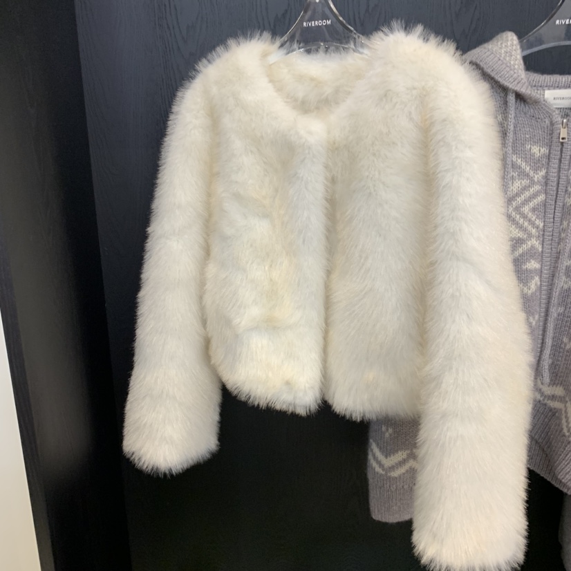 RIVEROOM東大門㊣直郵女士新品休閑推薦時尚真品短款大衣狐貍RIVEROOM短款大衣圖色2