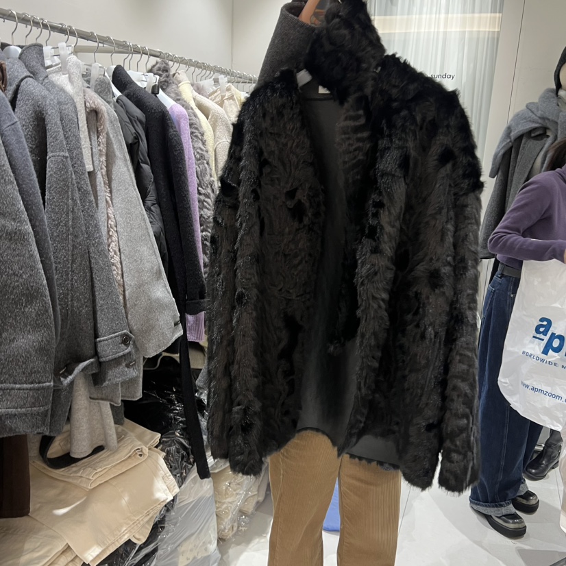 MONDAY TO SUNDAY韓國代購㊣女裝新款休閑短款大衣含圍巾MONDAY TO SUNDAY短款大衣圖色2