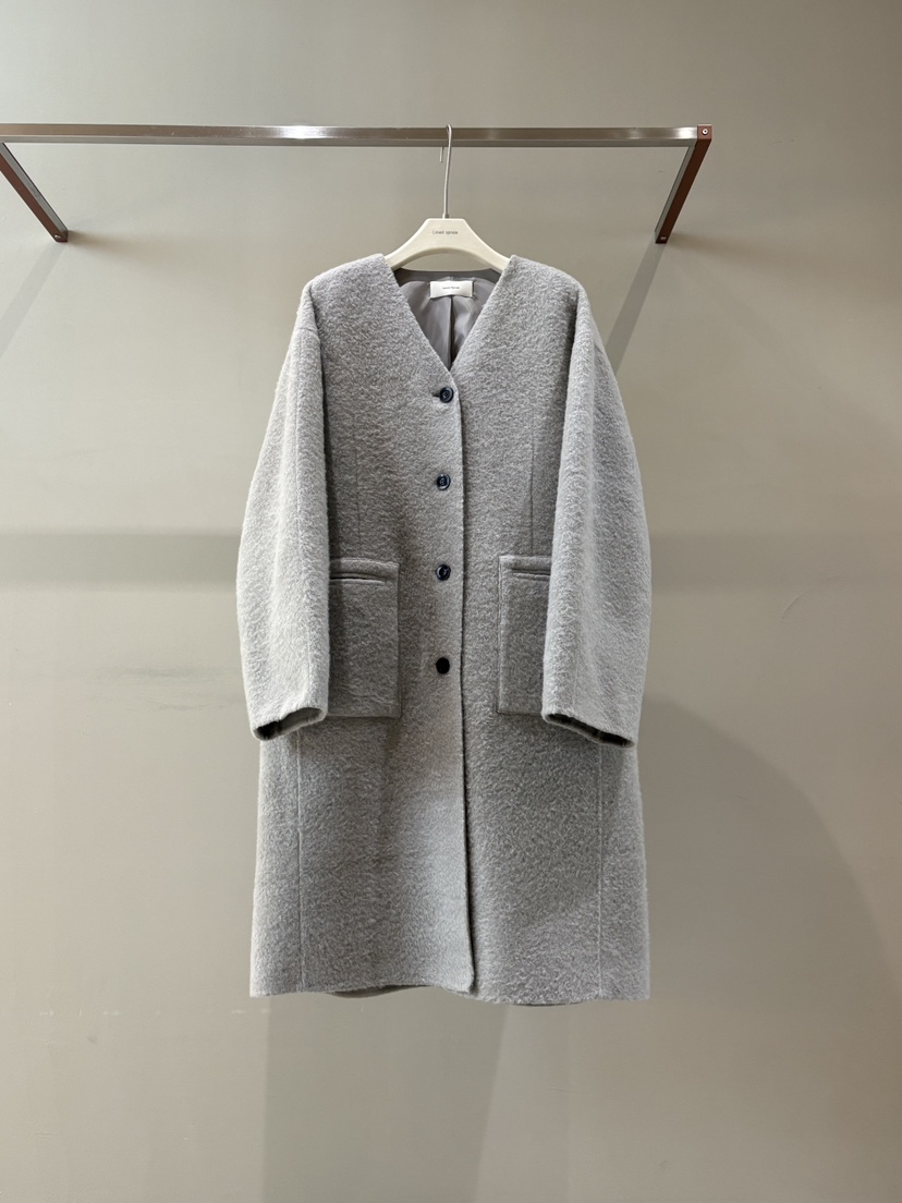 LIMED SPRUCE東大門㊣直郵女裝新款推薦25秋冬真品中長款大衣LIMED SPRUCE中長款大衣圖色1
