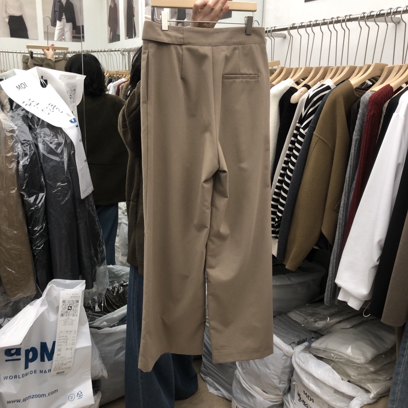 MOI-A東大門㊣直郵女士新品真品推薦職業25秋冬休閑褲腰帶MOI-A休閑褲