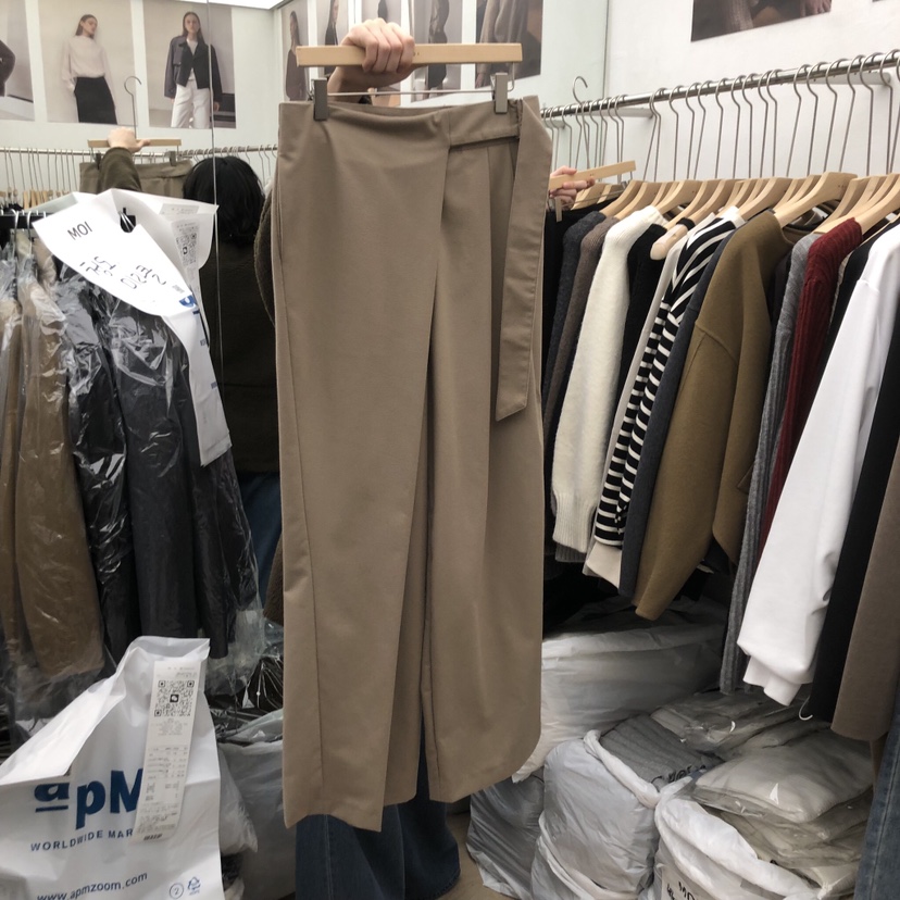 MOI-A東大門㊣直郵女士新品真品推薦職業25秋冬休閑褲腰帶MOI-A休閑褲圖色1