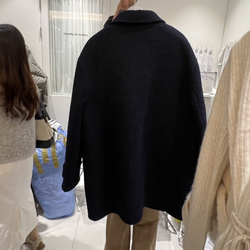 MONDAY TO SUNDAY東大門㊣直郵女裝新款時尚中長款大衣手工編織可拆卸粗花呢MONDAY TO SUNDAY中長款大衣