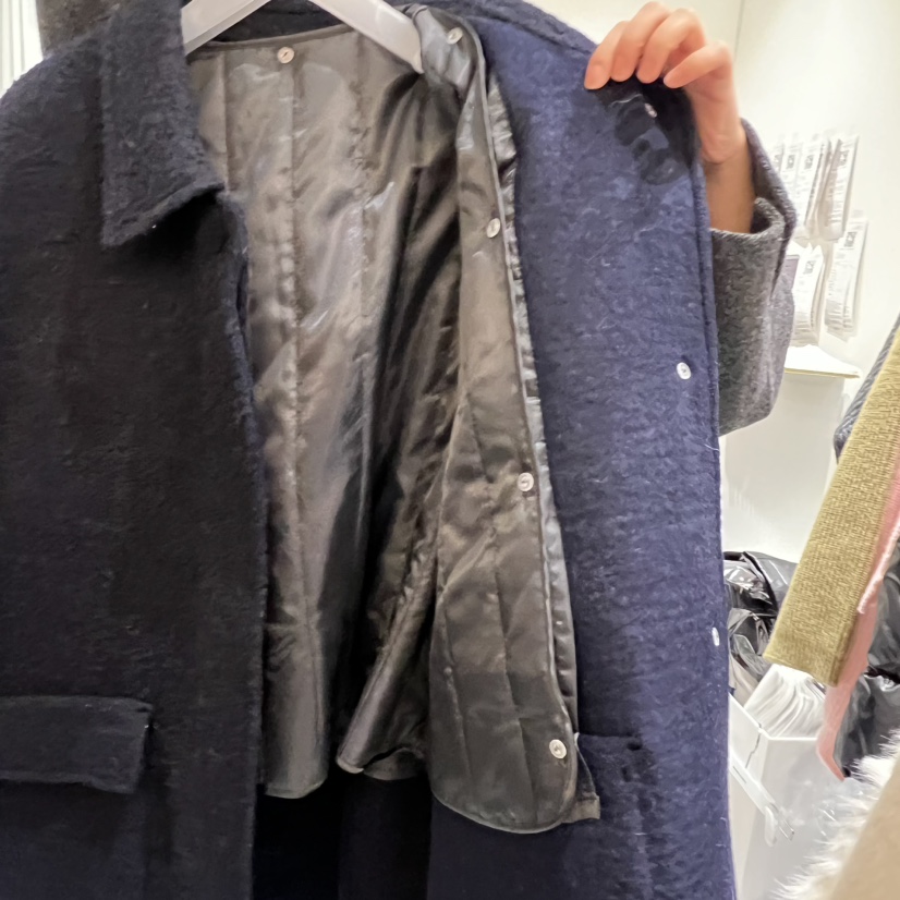 MONDAY TO SUNDAY東大門㊣直郵女裝新款時尚中長款大衣手工編織可拆卸粗花呢MONDAY TO SUNDAY中長款大衣