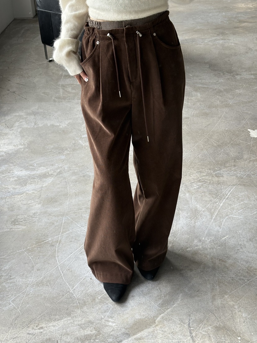 Verbena韓國代購㊣女裝新品推薦真品時尚25秋冬休閑褲燈芯絨Verbena休閑褲