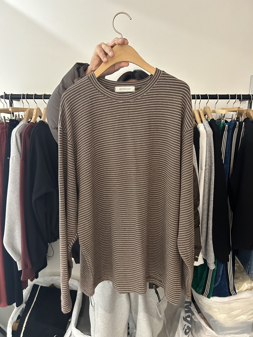 AS THOUGHT韓國直郵㊣女裝新品真品推薦時尚職業人氣長袖T恤AS THOUGHT長袖T恤圖色3