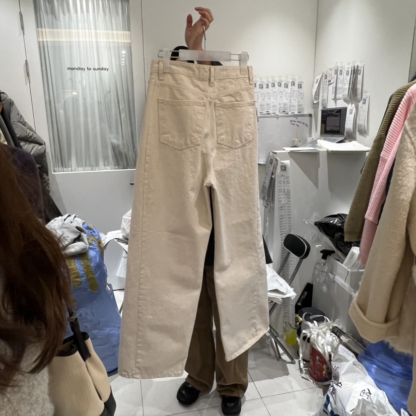 MONDAY TO SUNDAY韓國直郵㊣女士新品職業時尚牛仔褲加絨MONDAY TO SUNDAY牛仔褲