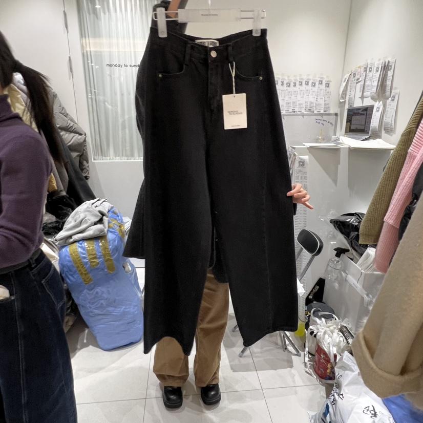 MONDAY TO SUNDAY韓國直郵㊣女士新品職業時尚牛仔褲加絨MONDAY TO SUNDAY牛仔褲圖色2