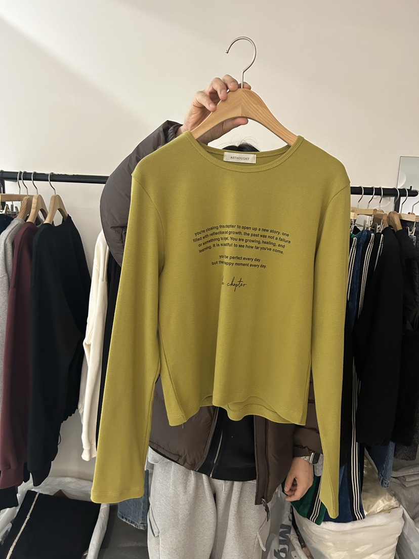 AS THOUGHT韓國直郵㊣女裝新品推薦25秋冬真品人氣長袖T恤AS THOUGHT長袖T恤圖色3