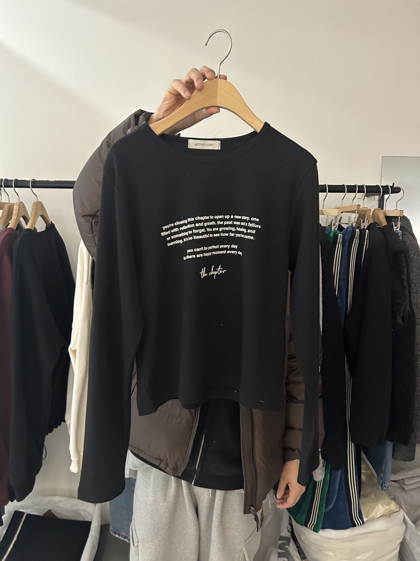 AS THOUGHT韓國直郵㊣女裝新品推薦25秋冬真品人氣長袖T恤AS THOUGHT長袖T恤圖色4