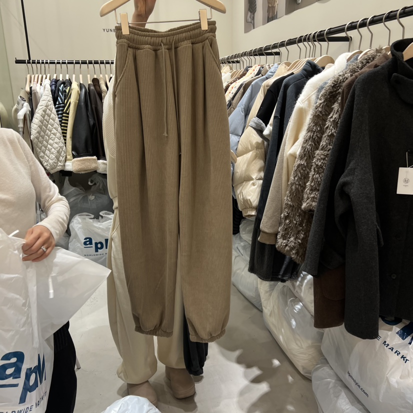 YUNBAL韓國代購㊣女裝新款時尚休閑職業真品25秋冬休閑褲保暖YUNBAL休閑褲圖色1