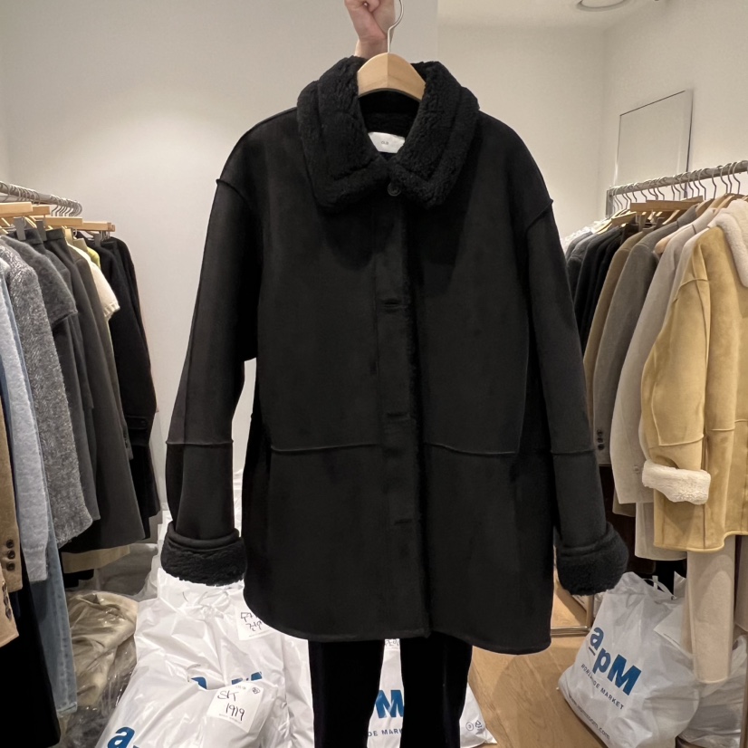 OUR-A東大門㊣實拍女士新品時尚職業休閑推薦人氣夾克麂皮OUR-A夾克圖色2