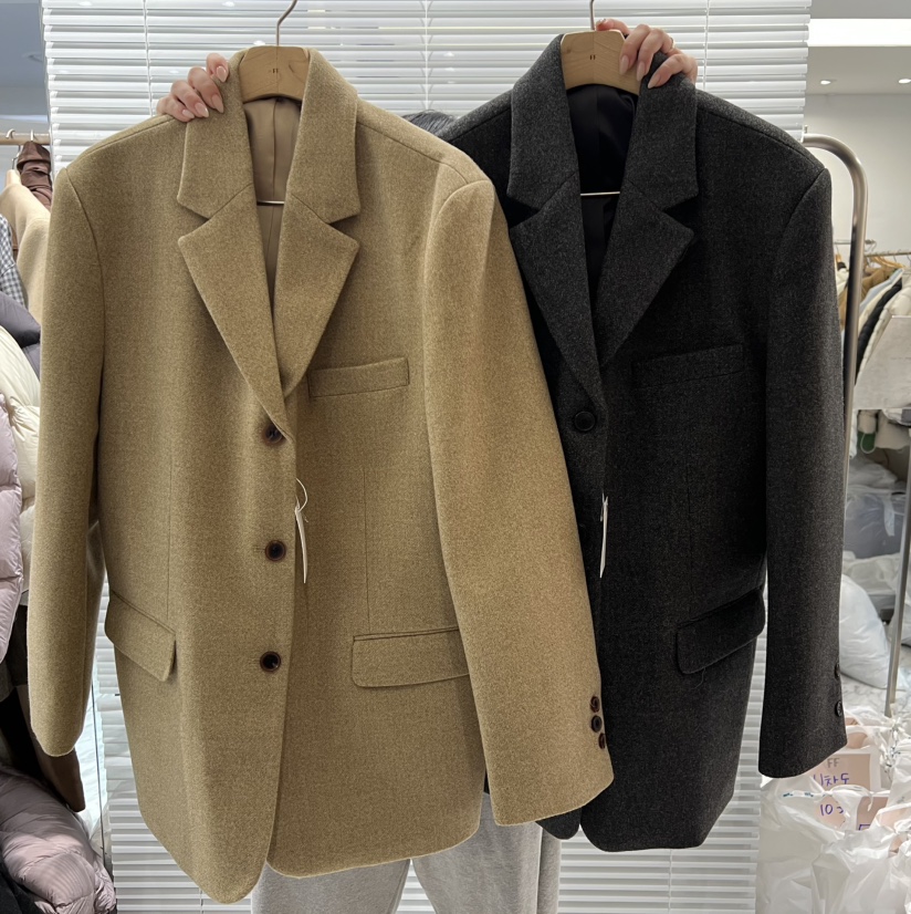 FF東大門㊣代購女裝新款人氣25秋冬職業休閑熱賣短款大衣羊毛FF/SUNDAY短款大衣