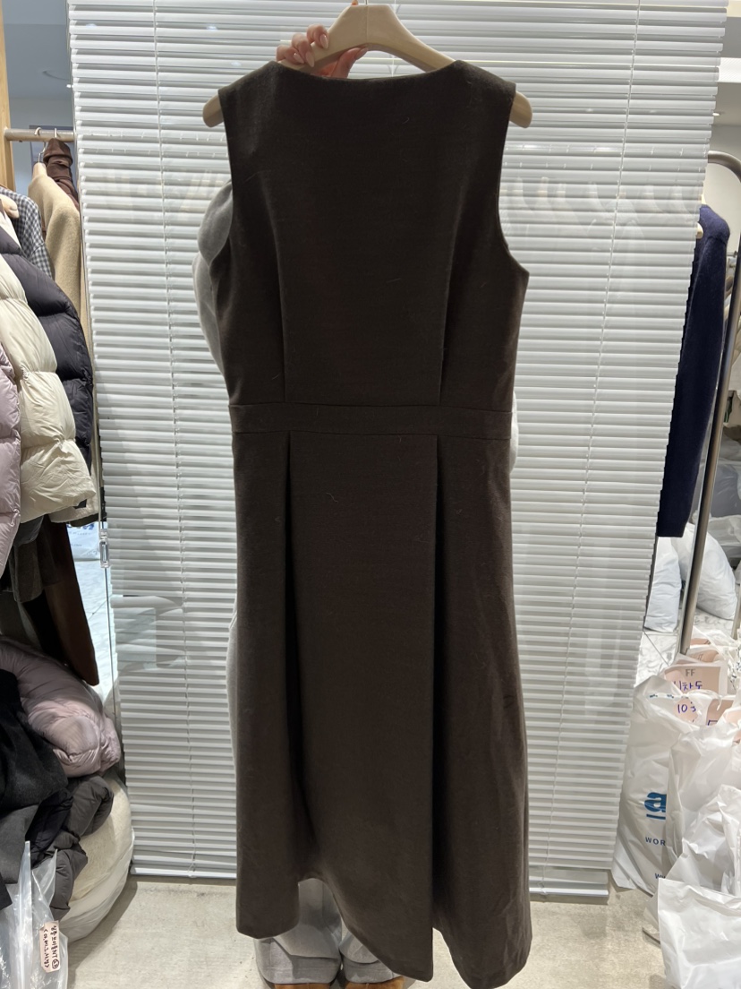 FF韓國直郵㊣女士新品人氣休閑25秋冬時尚真品連衣裙羊毛紐扣FF/SUNDAY連衣裙