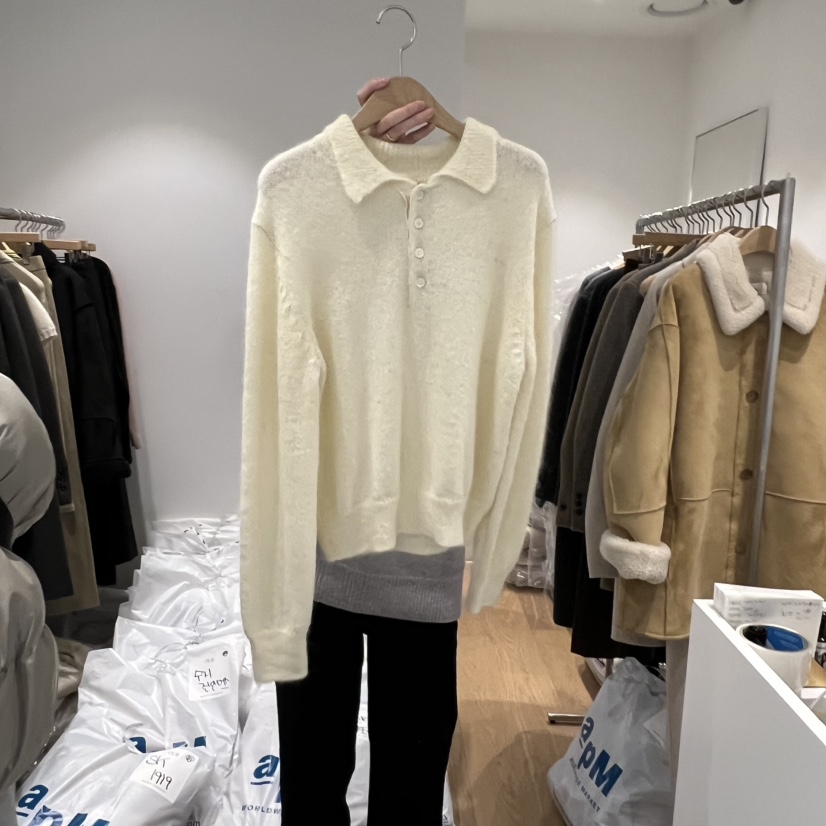 OUR-A韓國直郵㊣女士新品時尚職業25秋冬熱賣推薦毛衣羊駝OUR/NOVAE毛衣圖色2