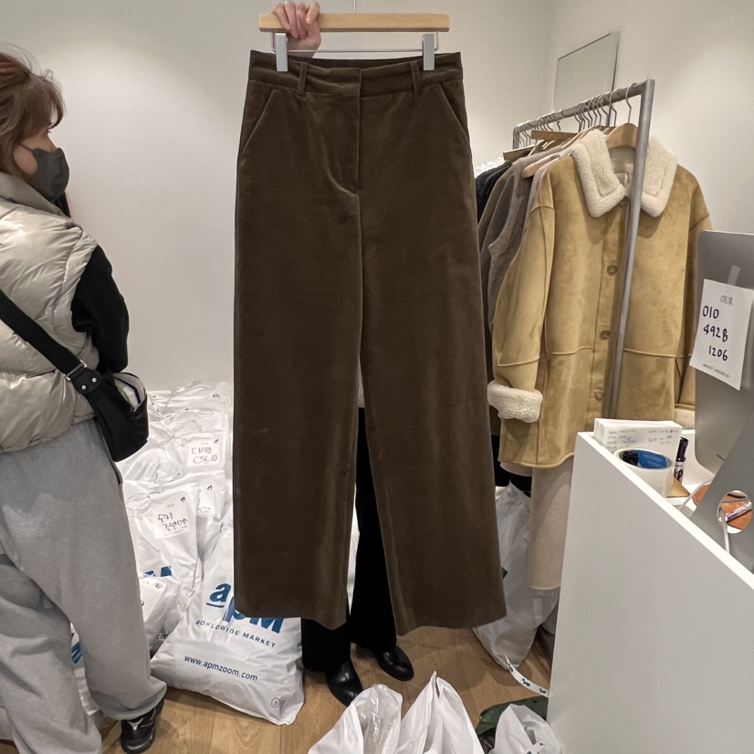 OUR-A韓國直郵㊣女裝新品真品休閑推薦熱賣人氣休閑褲燈心絨OUR-A休閑褲圖色1