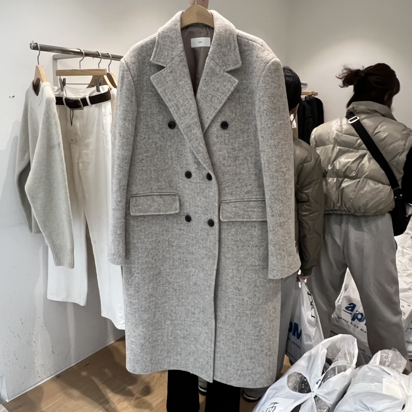 OUR-A東大門㊣實拍女士新款25秋冬時尚推薦人氣中長款大衣OUR-A中長款大衣圖色1