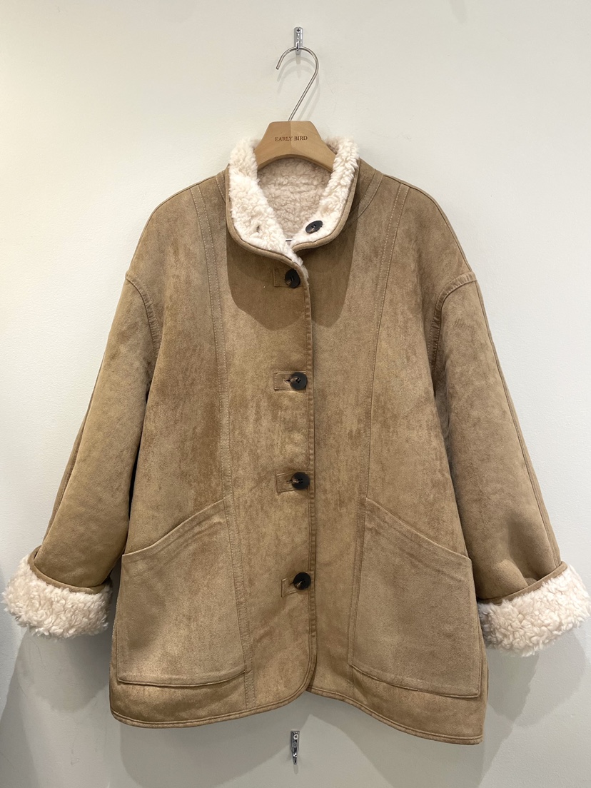 OBSESS韓國直郵㊣女士新款休閑推薦熱賣短款大衣里外穿羊毛OBSESS/EARLY BIRD短款大衣圖色2