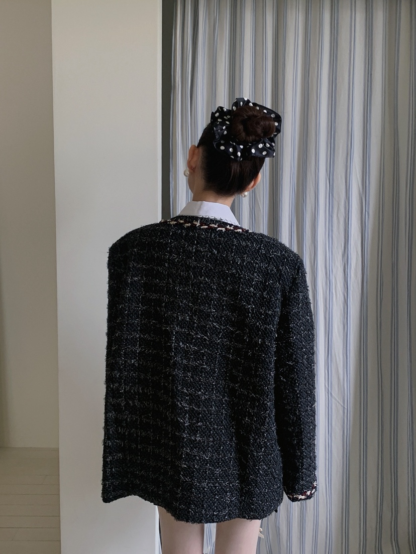 JKICHI東大門㊣直郵女士新品休閑職業時尚推薦夾克粗花呢混紡JKICHI夾克