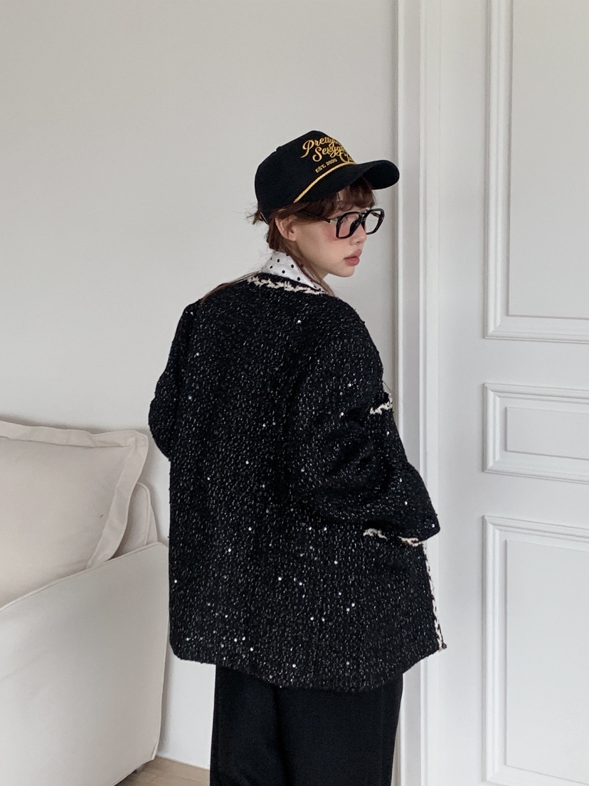 JKICHI東大門㊣直郵女士新品休閑職業時尚推薦夾克粗花呢混紡JKICHI夾克